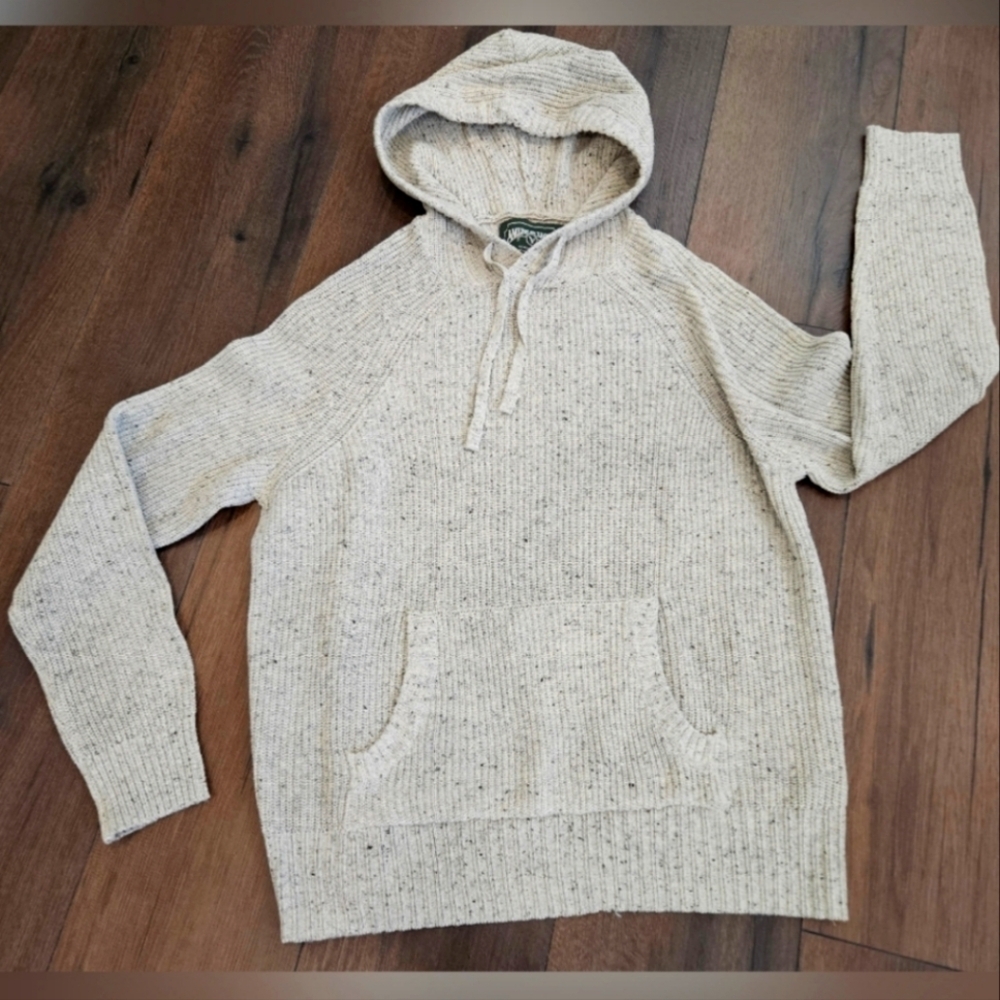 NEW American Eagle Cozy Cream Gray Knit Hoodie - Size S
